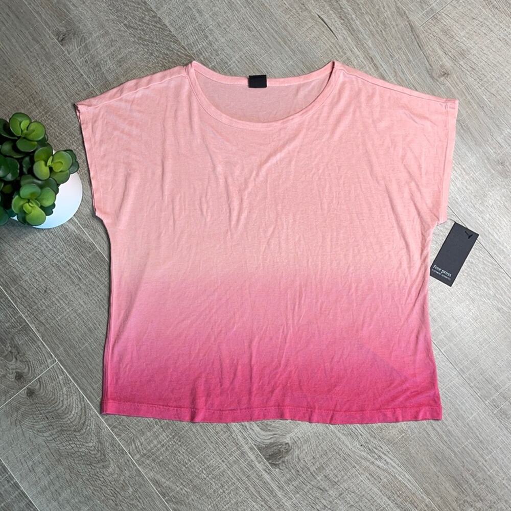 NWT FREE PRESS Women's Sleepwear Ombré Tie Dye Pink T-Shirt